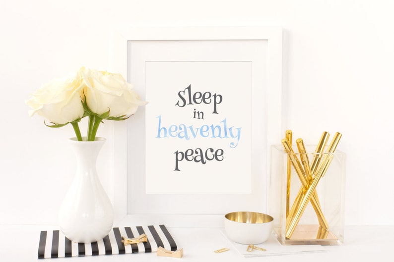 Sleep in Heavenly Peace, Nursery Art, Digital Download, Nursery Decor ...