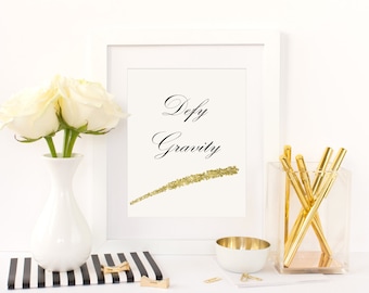 Defy Gravity Print: Wicked Musical Quote, Elphaba Art (Digital Download)