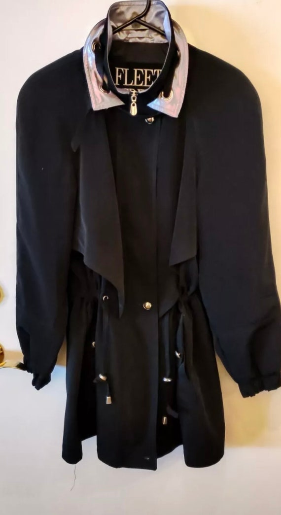 Women’s XL Ladies Mid Length Trench Coat Black Lin