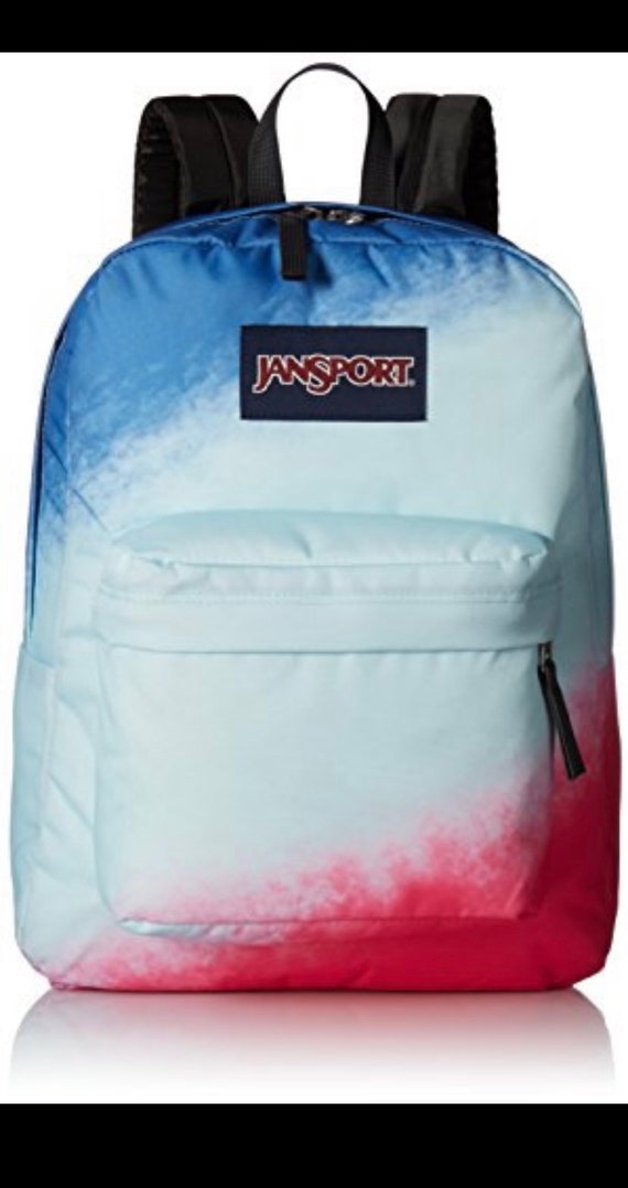 Vintage JanSport Backpack Blue Pink Tie Dye - image 3