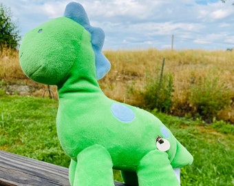 Vintage Carters Plush Green Dinosaur Lovey Baby Toy Dino