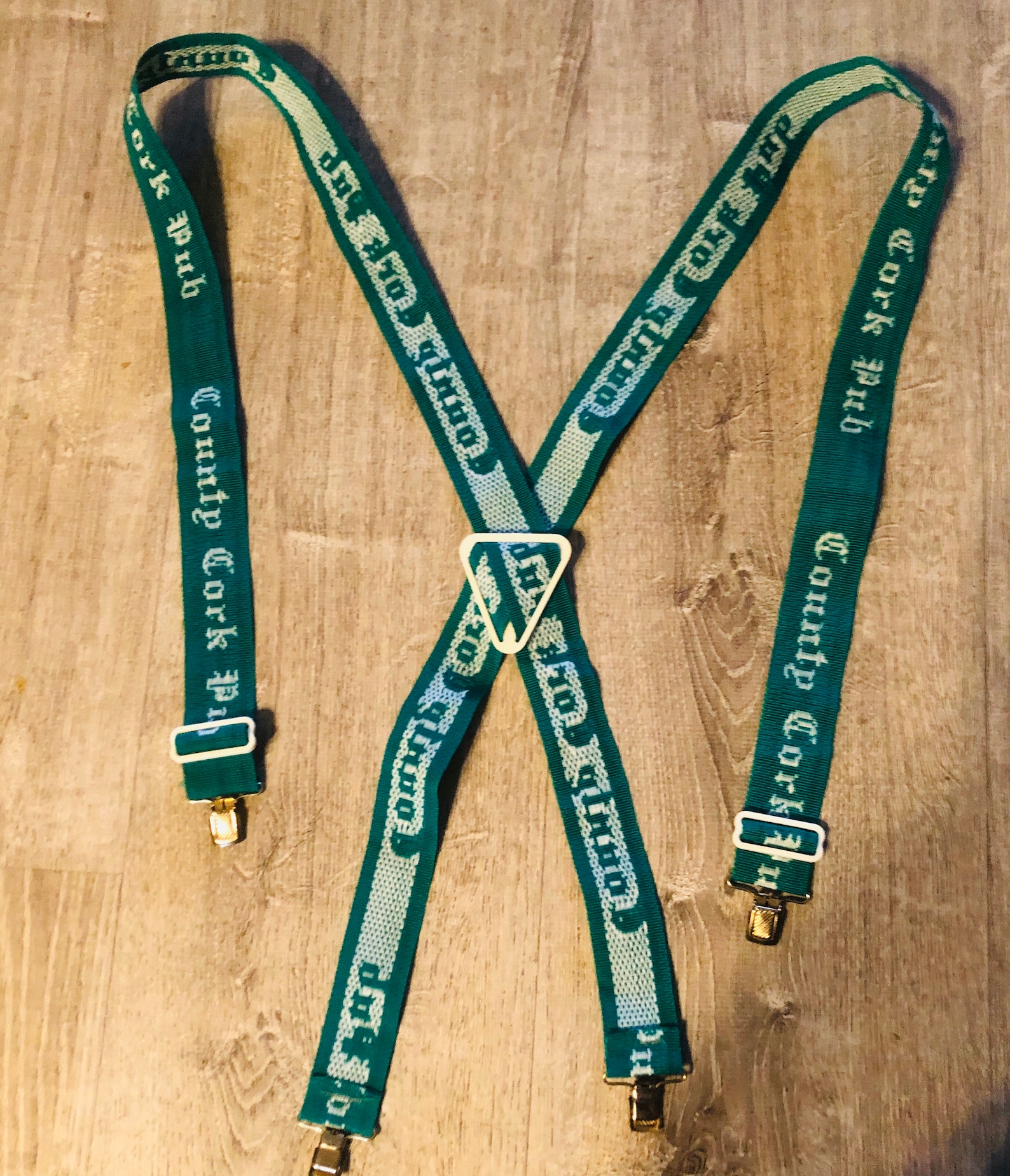 Vintage St. Patricks Day Suspenders County Cork Pub Ireland Size Small