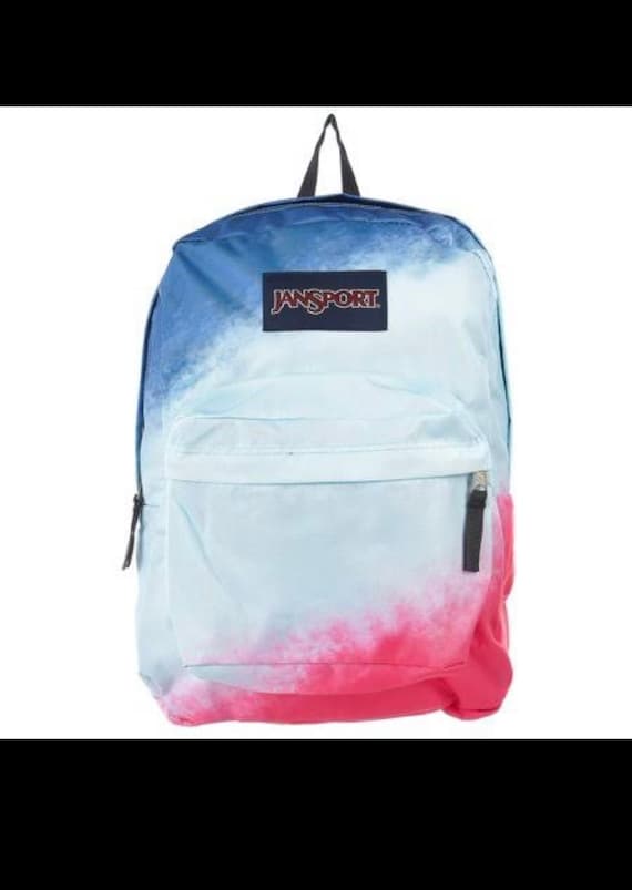 Vintage JanSport Backpack Blue Pink Tie Dye