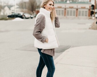 Womens Large Gap White Puffer Vest - Etsy