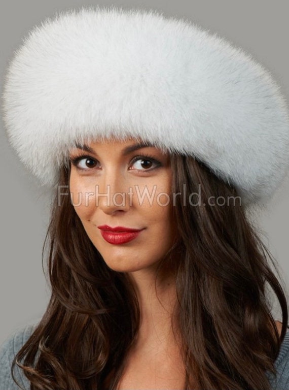 Gorgeous White Fox Fur Headband Ear Warmer Satin … - image 3