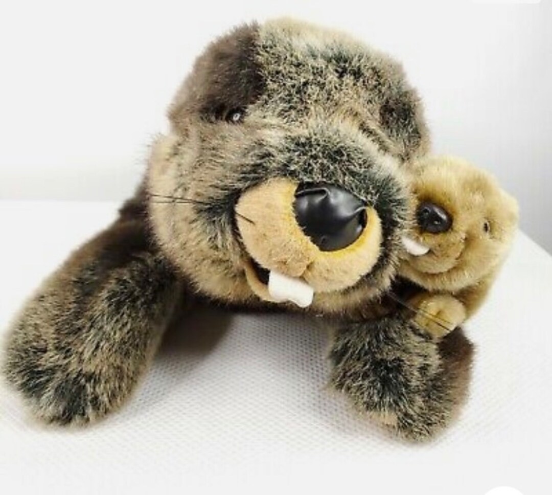 Extra Large Plush Beaver With Baby Beaver 30 Etsy