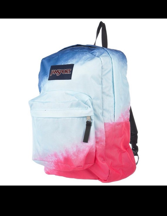 Vintage JanSport Backpack Blue Pink Tie Dye - image 2