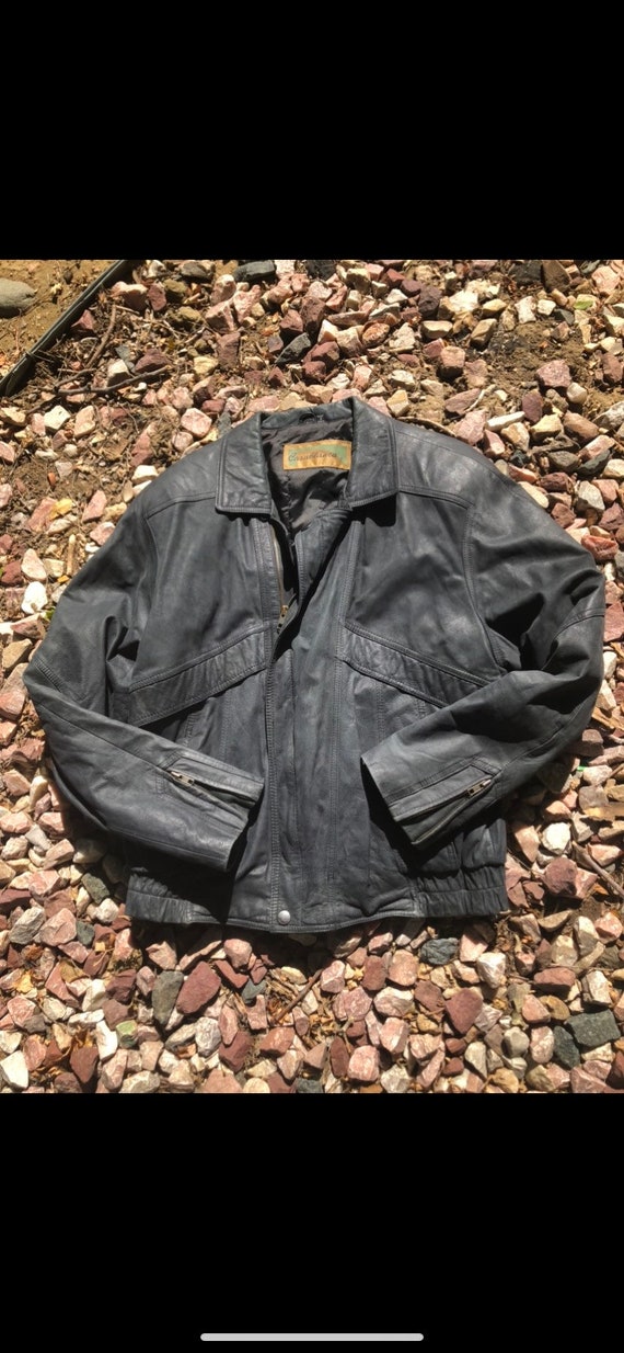 Men’s Large Vintage Leather Bomber Jacket Air For… - image 3