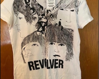 Beatles Womens Medium/Large Revolver Album Cover V Neck Tee T Shirt M L