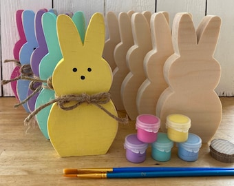 Easter Handmade Wooden Craft Kit For Kids, Easter Decor, Wood Hand Cut Paint Kit, Kids and Adult Easter Activity, Spring Decoration Craft