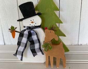 Décorations Bonhomme De Neige En Bois – Lot De 9 Pièces à Suspendre, Décoration Murale Ou Sapin Noël