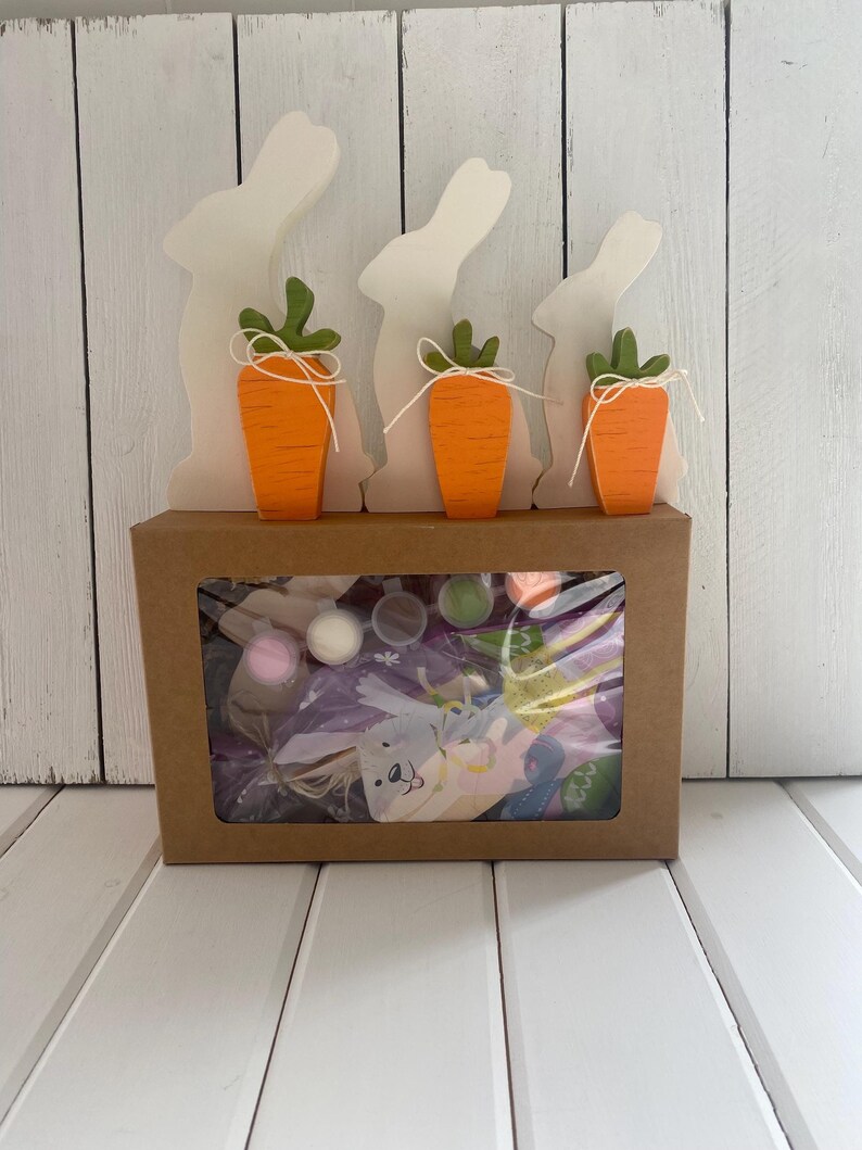 Easter Bunny Craft Kit With Paint, Spring DIY Wooden Adult and Kids ...