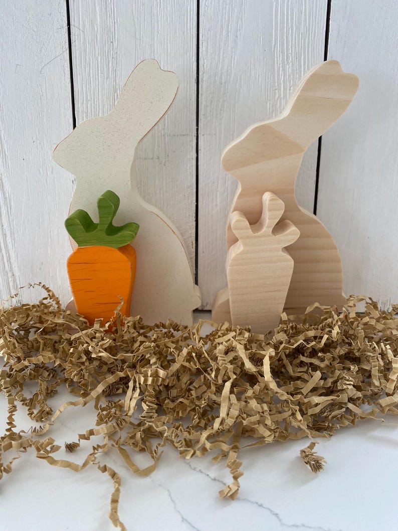 Easter Bunny Craft Kit With Paint, Spring DIY Wooden Adult and Kids ...