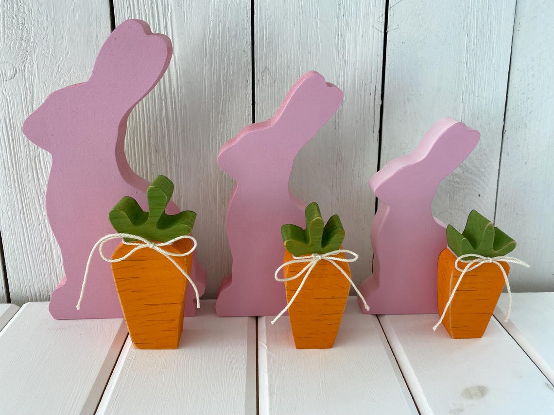 Easter Bunny Craft Kit With Paint, Spring DIY Wooden Adult and Kids ...