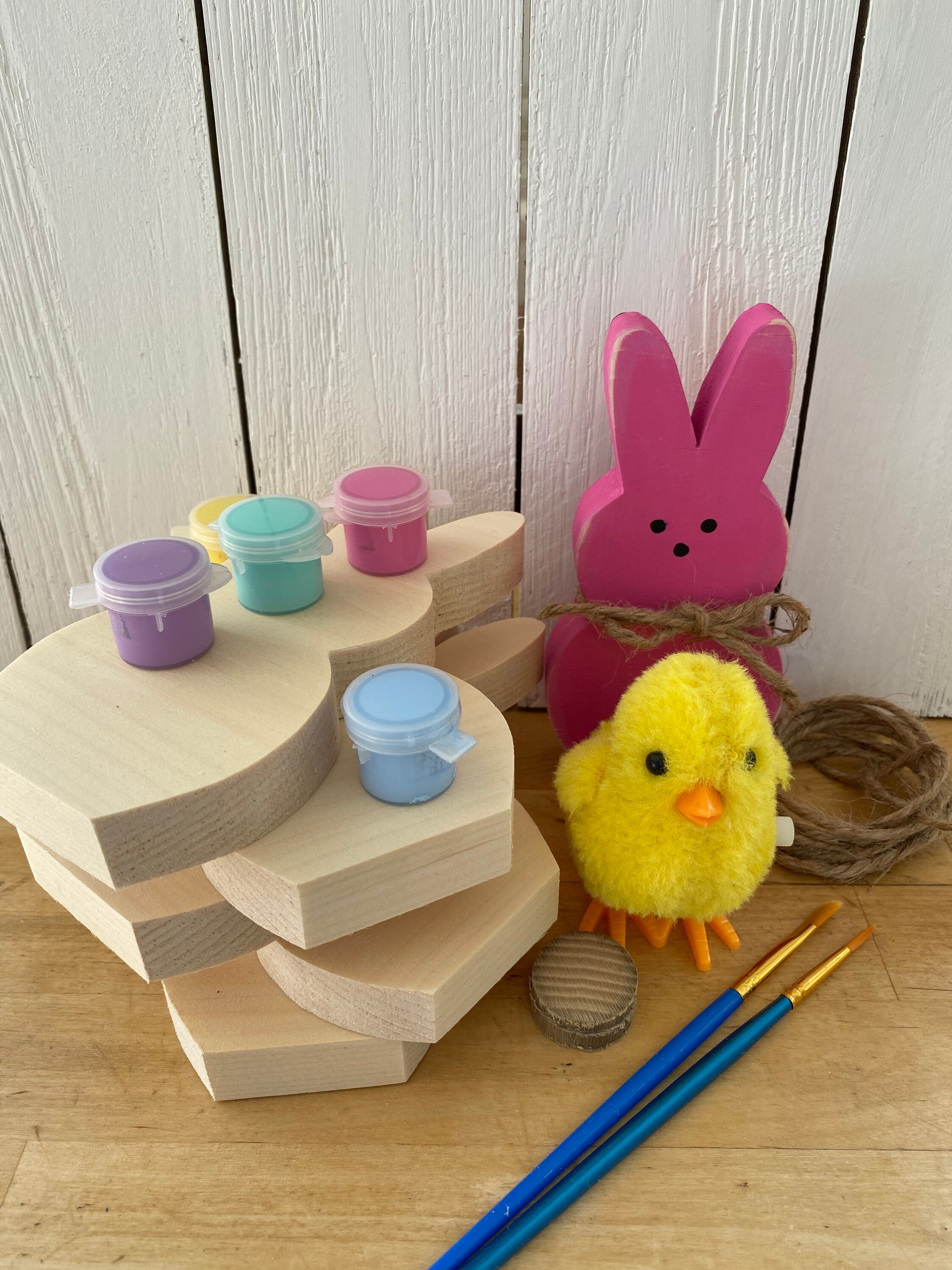 SDTHNT Easter Crafts For Kids, 60pcs Unfinished Wooden Arts