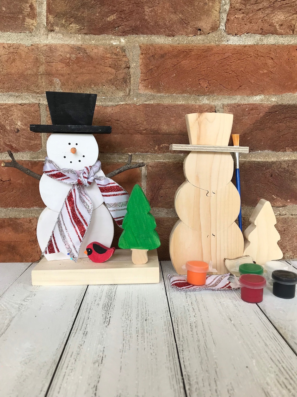 Christmas Wood Craft DIY Kit Adult and Kids Craft with Paint Etsy Polska