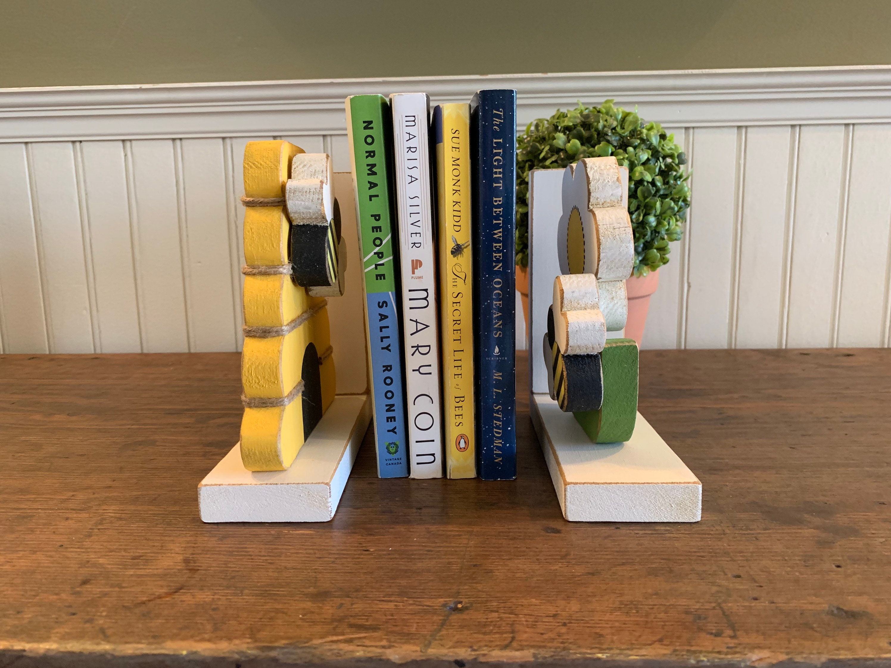 Handmade Bee Bookends Summer Decor Woodland Decor Bee Etsy