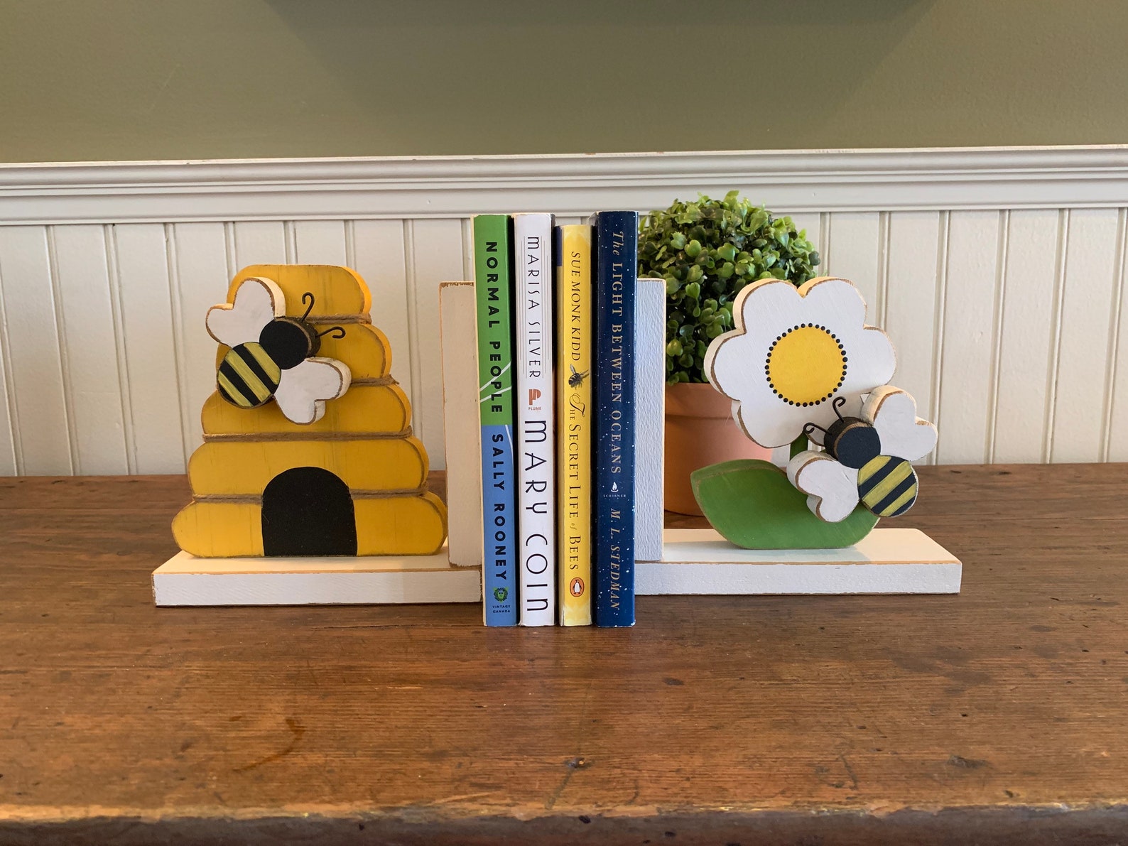 Handmade Bee Bookends Summer Decor Woodland Decor Bee Etsy