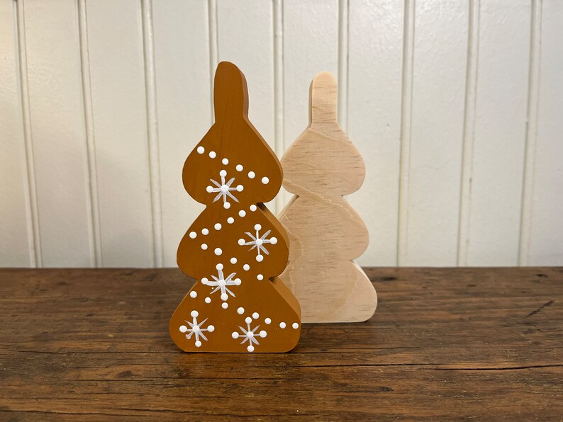 Christmas Gingerbread Craft Kit, Paint & Brushes Included, Wood and