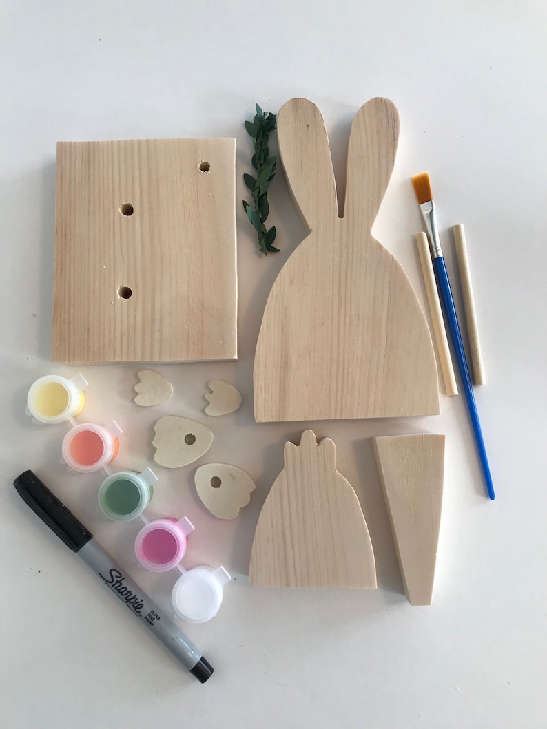 Easter Decor, Easter Bunny Craft Kit, Kids Easter Paint Kit, Farmhouse ...
