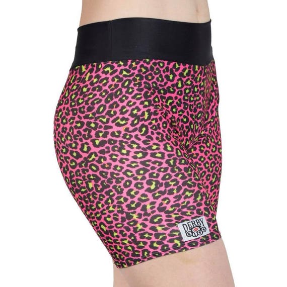 Pink and Green Cheetah Biker Shorts | Etsy