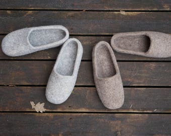 Felt slippers Felted clogs  Organic slippers Slippers for women Women felt slippers