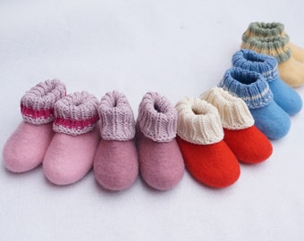Merino baby  booties Baby felt shoes Knit booties Baby gifts Baby newborn booties  Newborn felted shoes