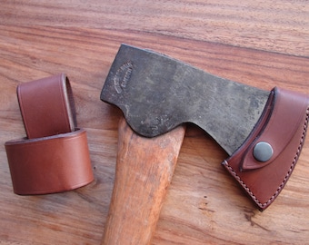 Custom leather axe sheath and loop