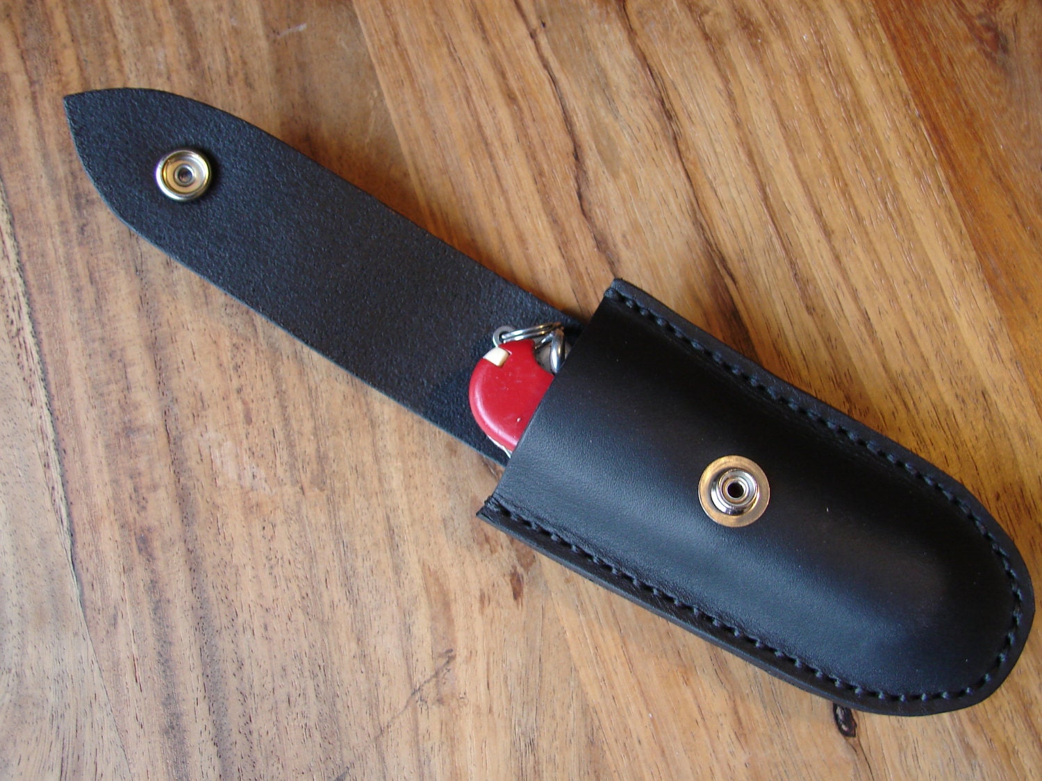 Leather Victorinox pen knife sheath with belt loop black | Etsy