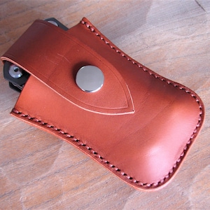 Leren multitool Gerber-ophangfoedraal met riemlus - bruin zakje