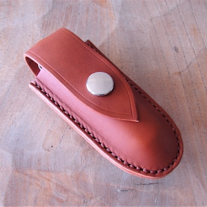 Etui pour couteau à stylo en cuir avec passant de ceinture - fauve