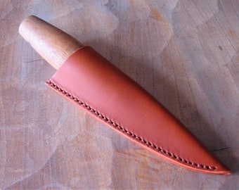 Leather Mora carving knife sheath 106 120 - tan