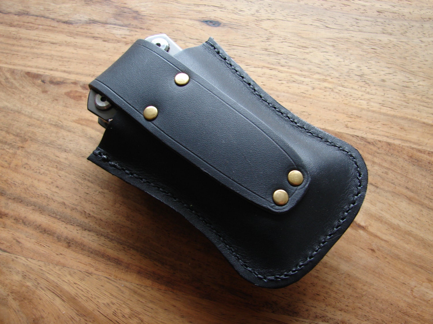Leather Gerber Suspension Sheath With Belt Loop Black Multi Etsy