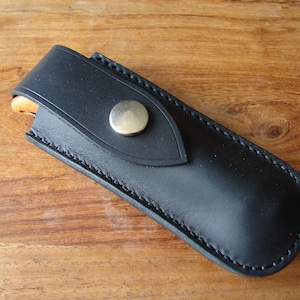 Etui en cuir pour 9 stylos Opinel avec passant de ceinture - noir