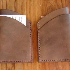 Brown leather credit card wallet