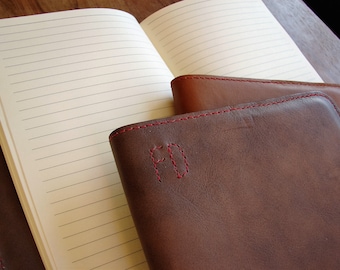 Leather personalised notebook / diary cover A5 - reusable