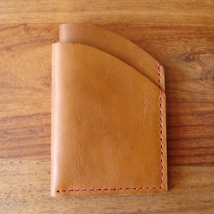 Cartera de piel color canela - para tarjetas y billetes