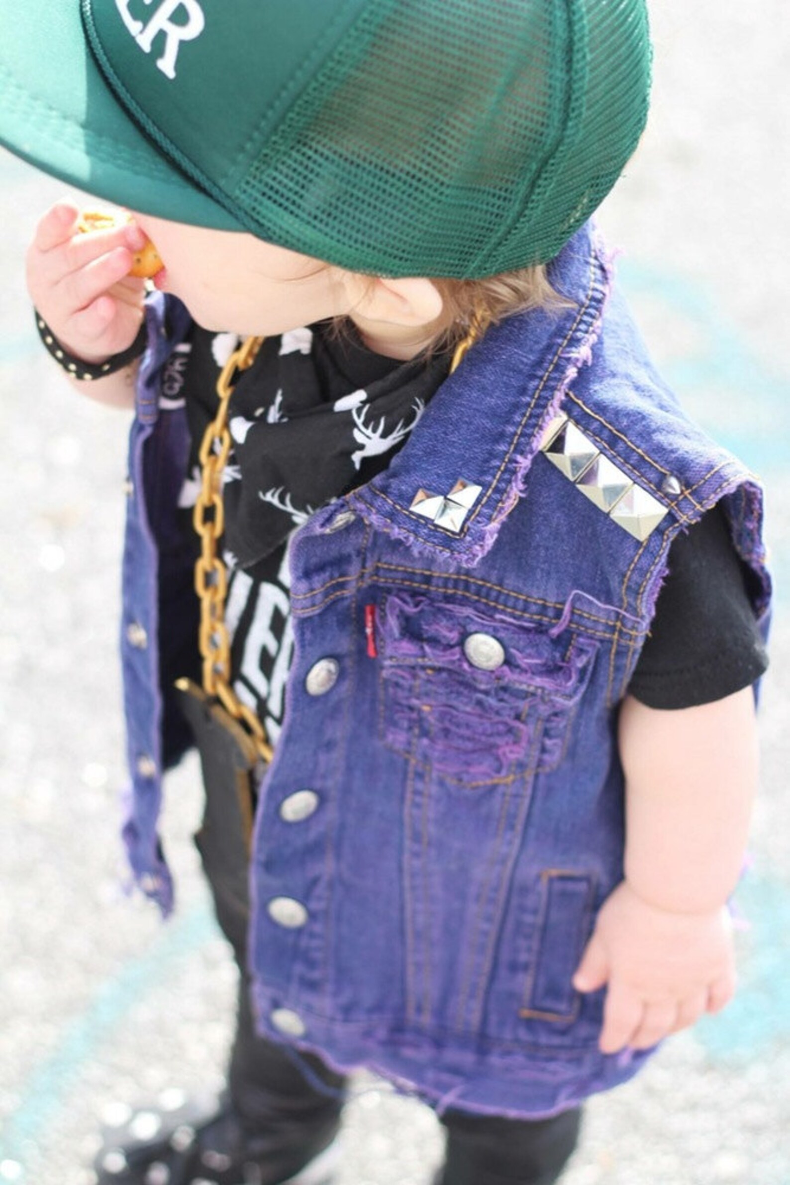 Purple Distressed Kids Denim Vest Denim Vest Kids Denim Etsy