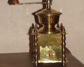 Brass mill coffee grinder antique