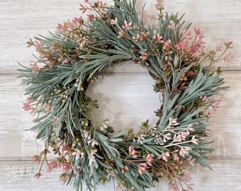 Faux Rosemary Wreath, Candle Wreath, Small Wreath, Faux Greenery Wreath, Farmhouse Decor, Mini Wreath, Mixed Greenery, Home Decor