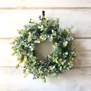 Frosted Eucalyptus Wreath, Eucalyptus Wreath, Small Wreath, Faux Greenery  Wreath, Mini Farmhouse Wreath, Mini Wreath, Wall Decor 