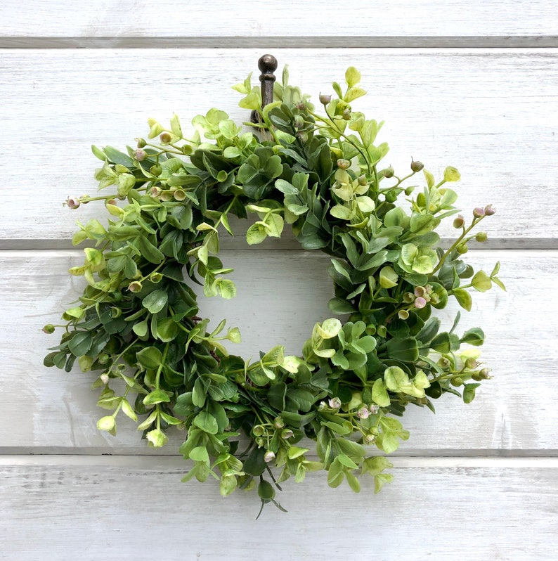 Faux Eucalyptus Wreath Mixed Greenery Wreath Small Wreath Etsy