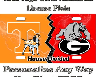 Tennessee Georgia House Divided Laser Cut License Plate