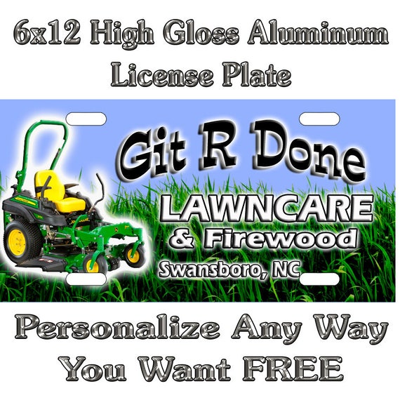 Download Free Business Lawn Care Mowing John Deere Sign Custom Monogram Etsy SVG Cut Files