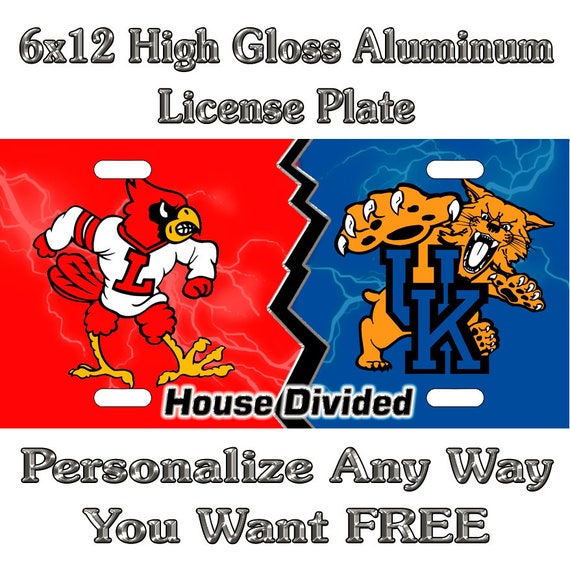 Personalized Monogrammed Custom License Plate Auto Car Tag House Divided UK//UL