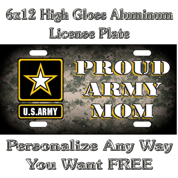 Personalized Front License Plates Cover Vanity Us Army Military