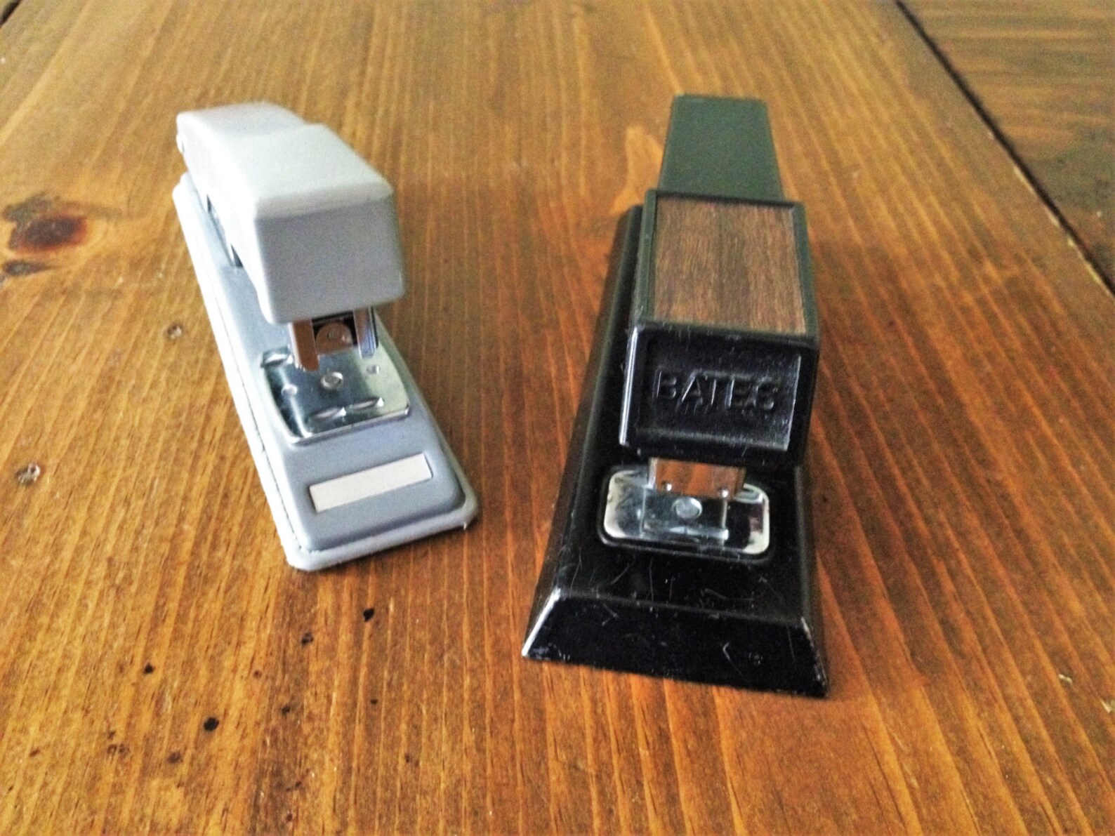 Vintage Art Deco Staplers Stapler Black Faux Wood Gray Metal Etsy