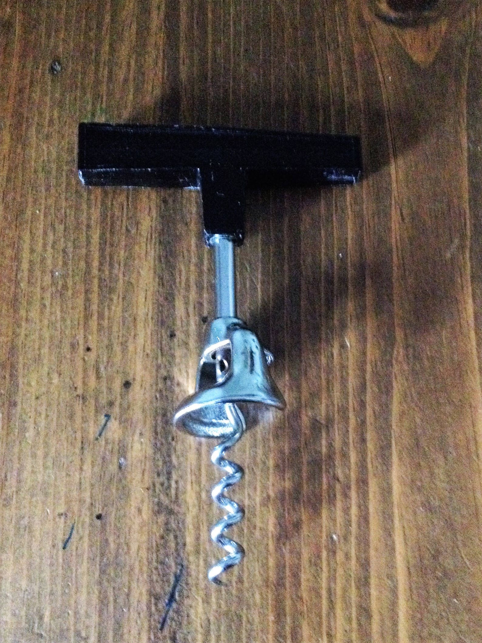 Vintage Corkscrew Bottle Opener Black Handle Metal Wine Cork Etsy