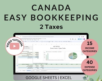 Canada Business Bookkeeping Template: Excel & Google Sheets (GST, PST, QST)