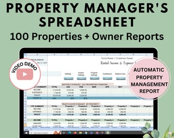 Property Manager Spreadsheet: Rental Income & Expense Tracker (Excel, Google Sheets)